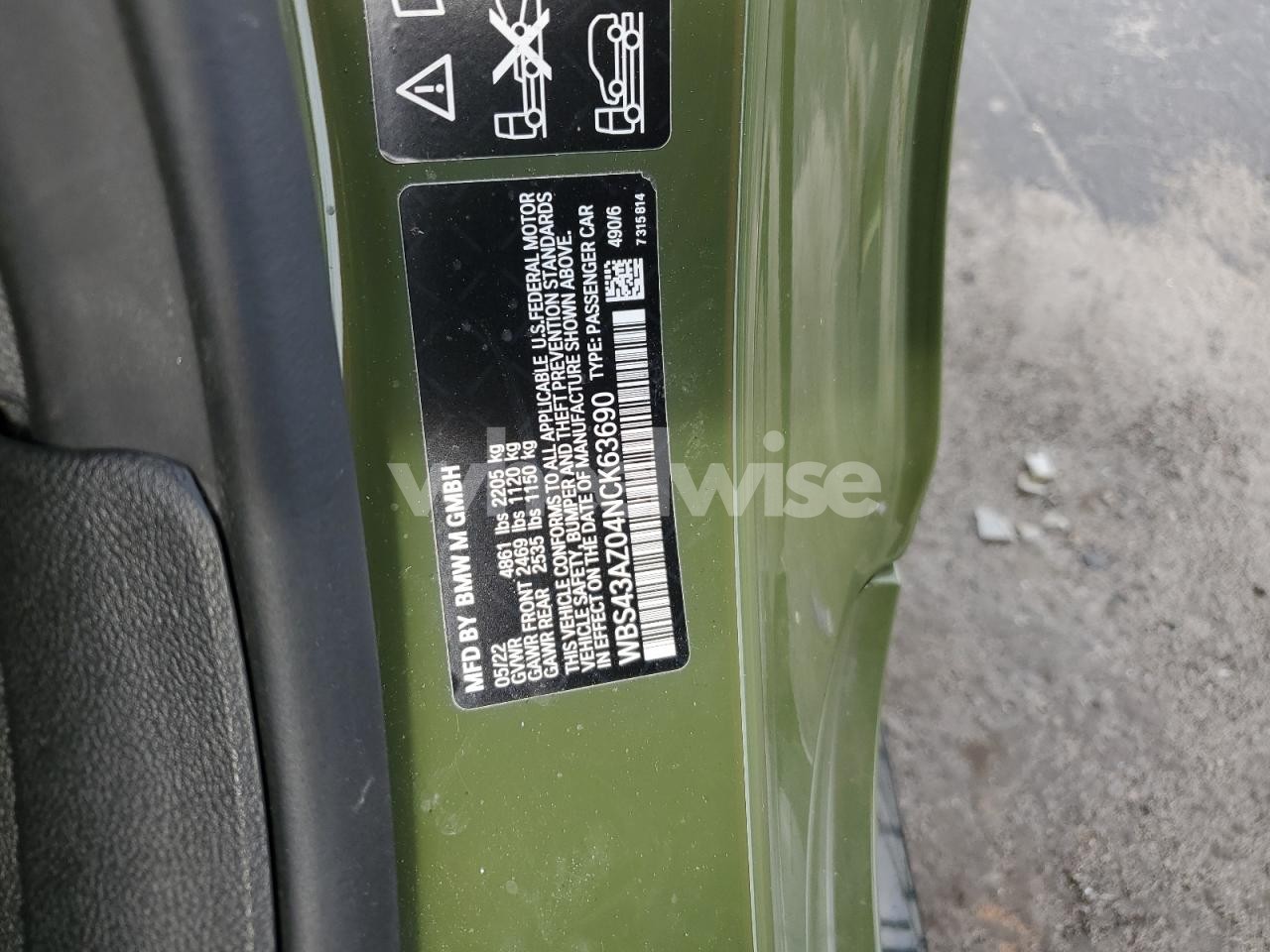 Photo 12 of 2022 BMW M4 COMPETITION (VIN WBS43AZ04NCK63690)