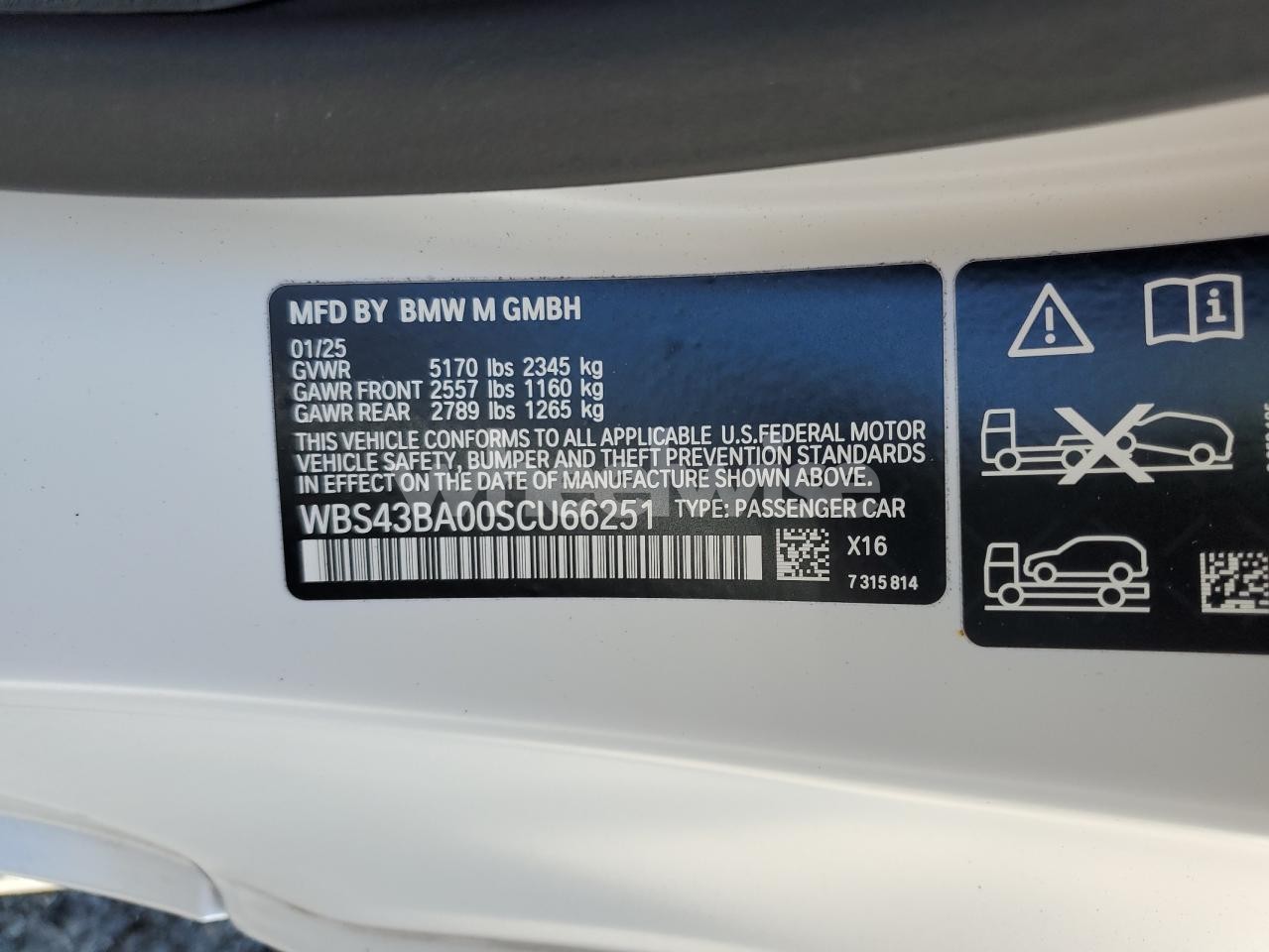 Photo 12 of 2025 BMW M4 COMPETITION (VIN WBS43BA00SCU66251)