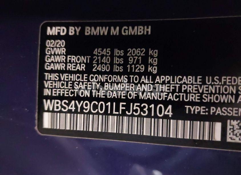 Photo 9 of 2020 Bmw M4 (VIN WBS4Y9C01LFJ53104)