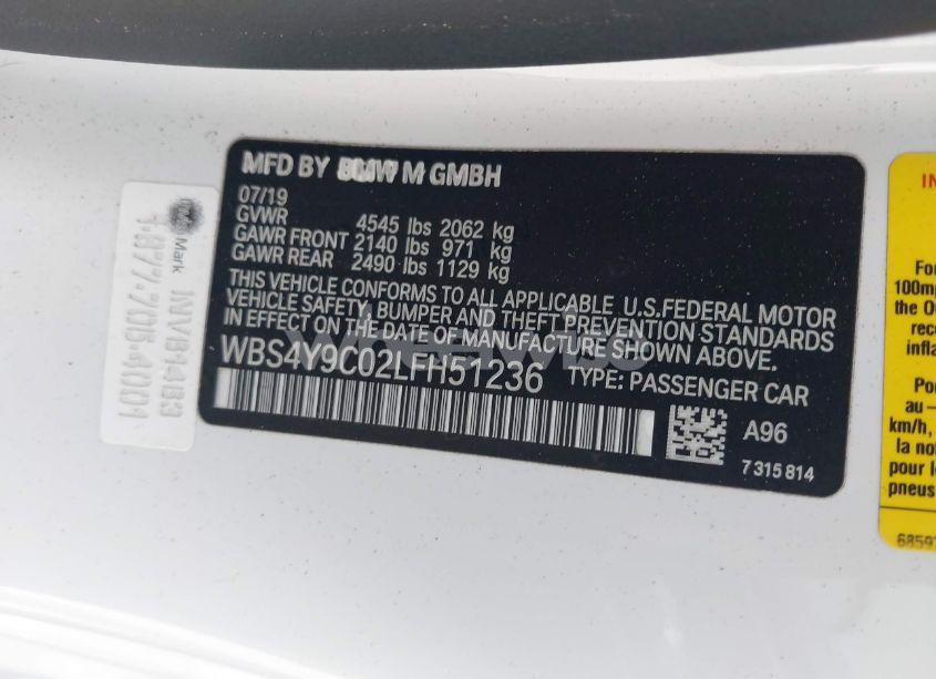 Photo 9 of 2020 Bmw M4 (VIN WBS4Y9C02LFH51236)