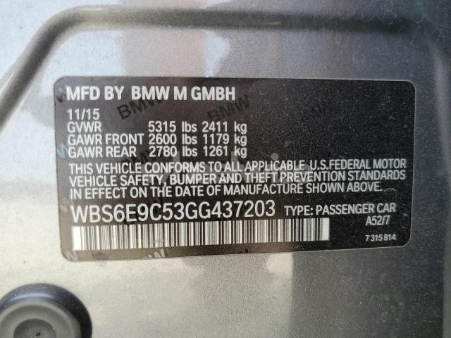 Photo 7 of 2016 BMW M6 GRAN COUPE (VIN WBS6E9C53GG437203)