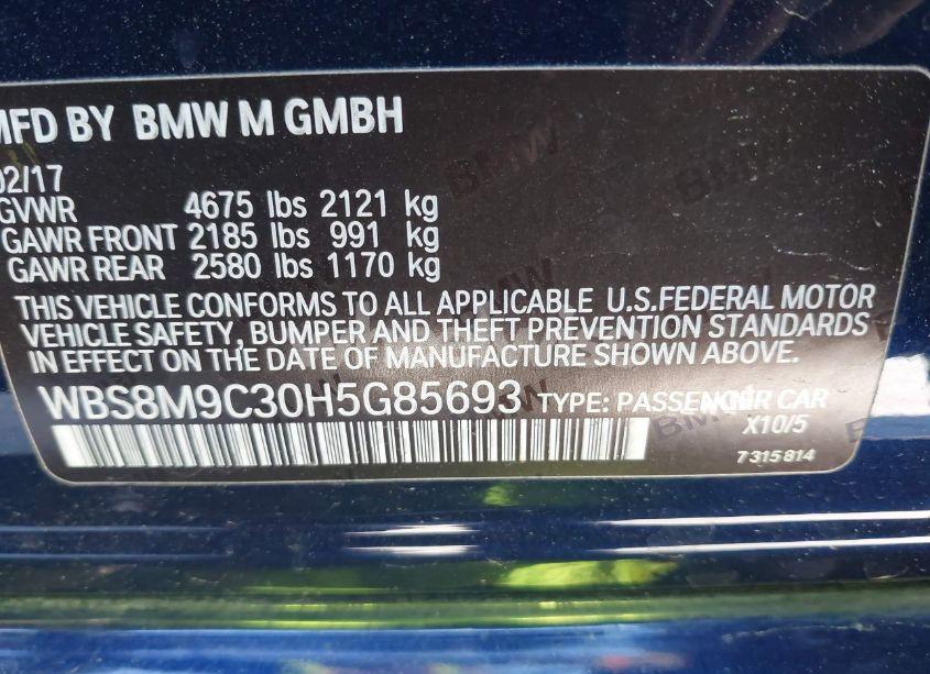 Photo 9 of 2017 Bmw M3 (VIN WBS8M9C30H5G85693)