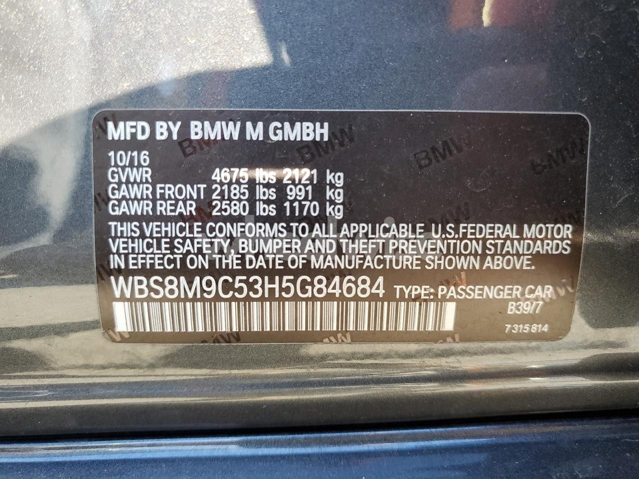 Photo 12 of 2017 BMW M3 (VIN WBS8M9C53H5G84684)