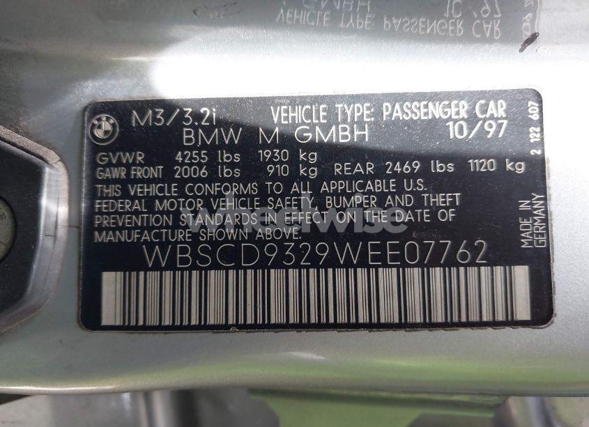 Photo 9 of 1998 Bmw M3 (VIN WBSCD9329WEE07762)