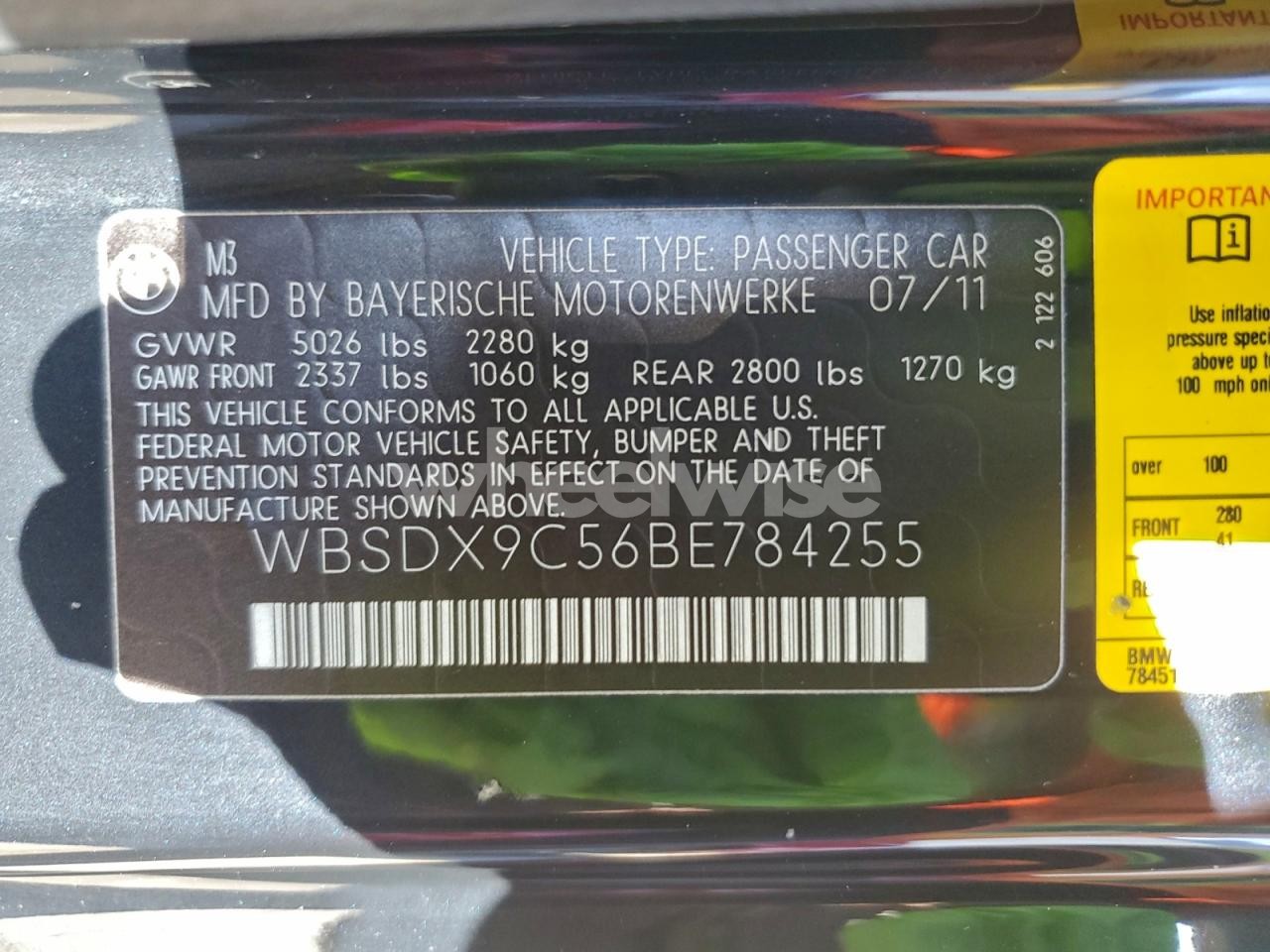 Photo 12 of 2011 BMW M3 (VIN WBSDX9C56BE784255)