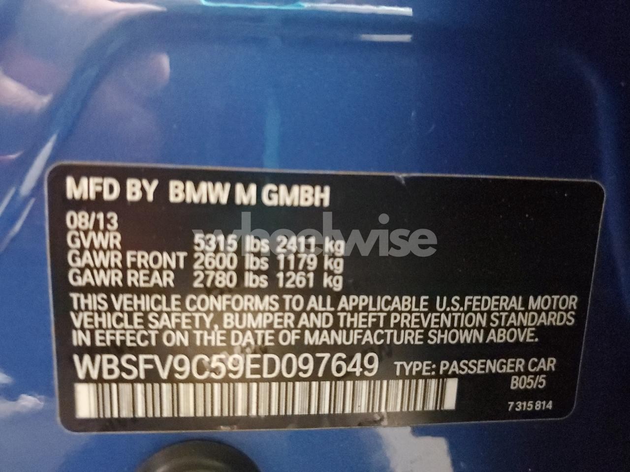 Photo 12 of 2014 BMW M5 (VIN WBSFV9C59ED097649)