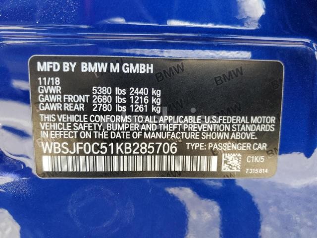 Photo 9 of 2019 BMW M5 (VIN WBSJF0C51KB285706)