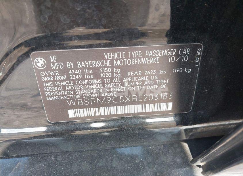 Photo 9 of 2011 Bmw M3 (VIN WBSPM9C5XBE203183)