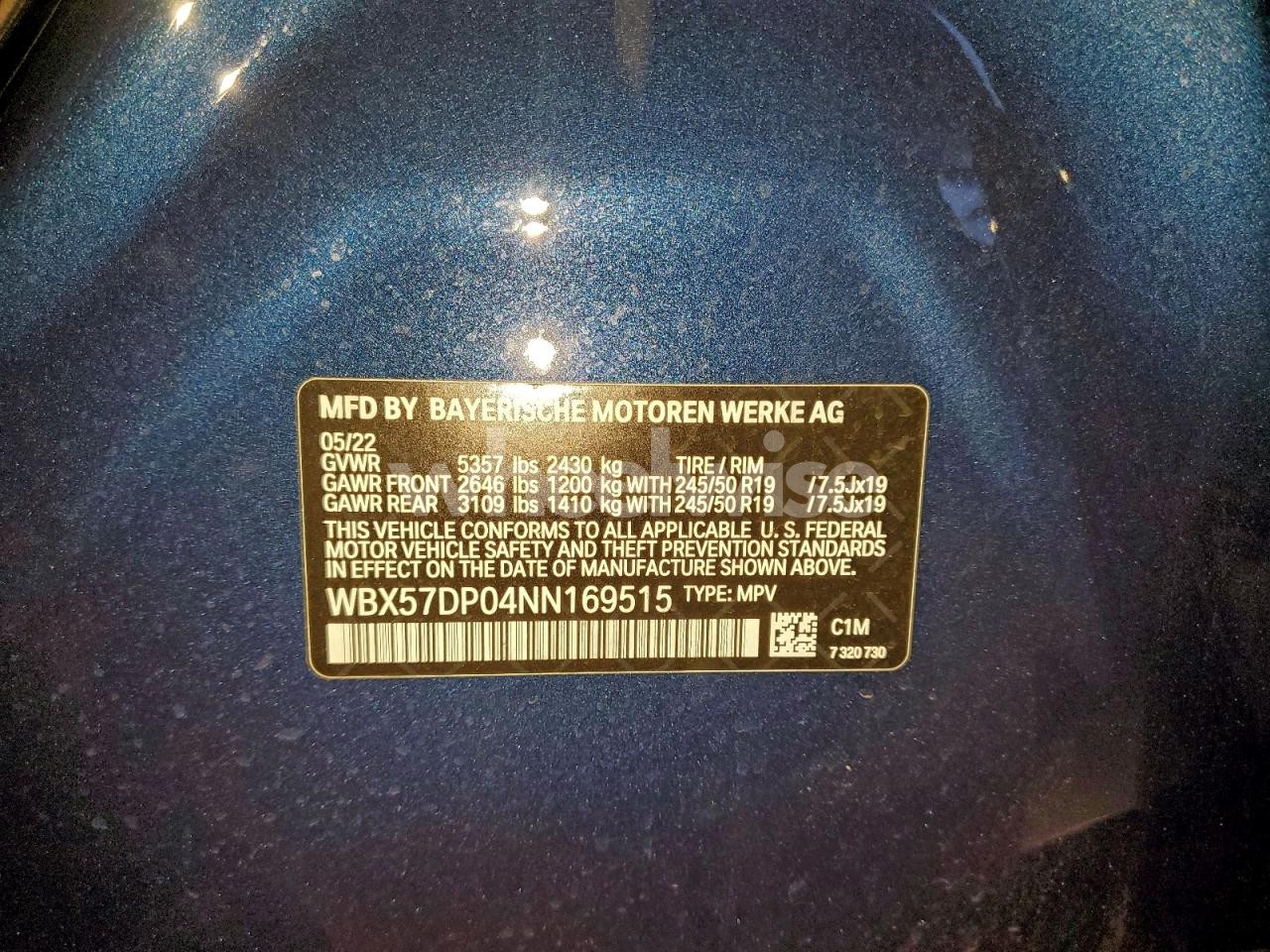 Photo 14 of 2022 BMW X3 XDRIVE30I (VIN WBX57DP04NN169515)