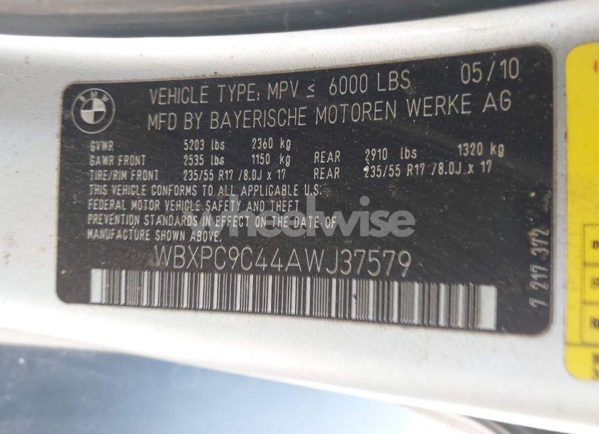 Photo 9 of 2010 Bmw X3 XDRIVE30I (VIN WBXPC9C44AWJ37579)