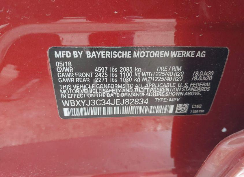 Photo 9 of 2018 Bmw X2 SDRIVE28I (VIN WBXYJ3C34JEJ82834)