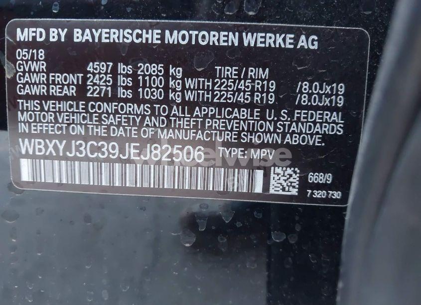 Photo 9 of 2018 Bmw X2 SDRIVE28I (VIN WBXYJ3C39JEJ82506)