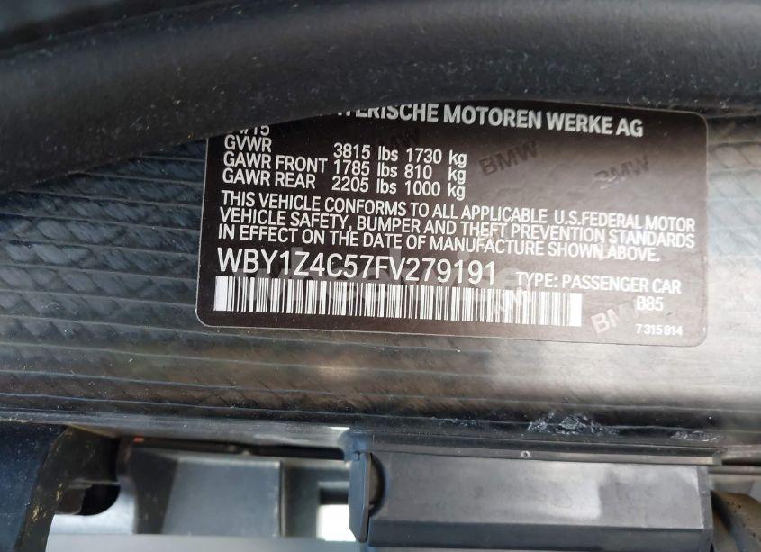 Photo 9 of 2015 Bmw I3 BASE W/RANGE EXTENDER (VIN WBY1Z4C57FV279191)