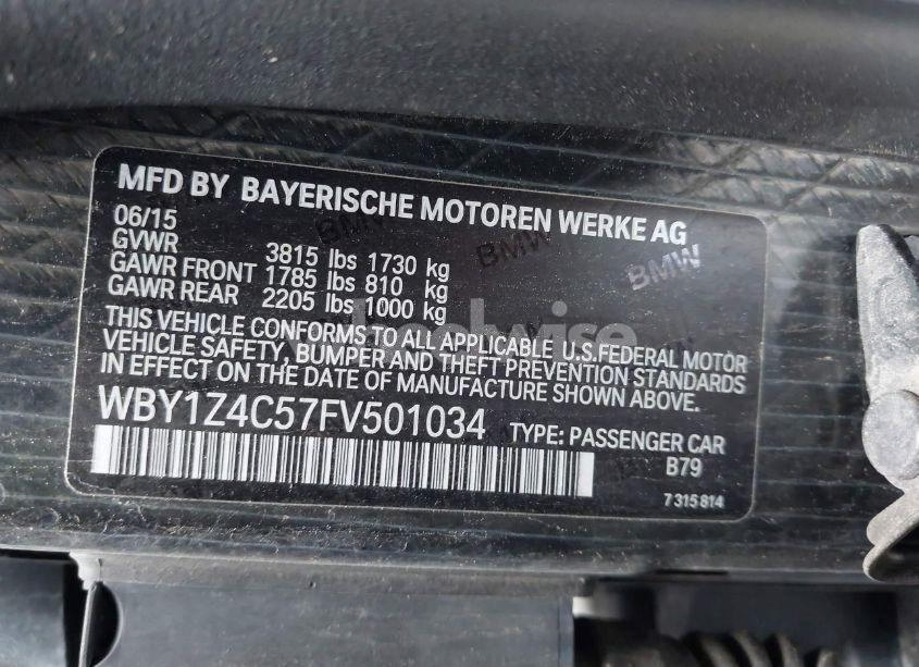 Photo 9 of 2015 Bmw I3 BASE W/RANGE EXTENDER (VIN WBY1Z4C57FV501034)