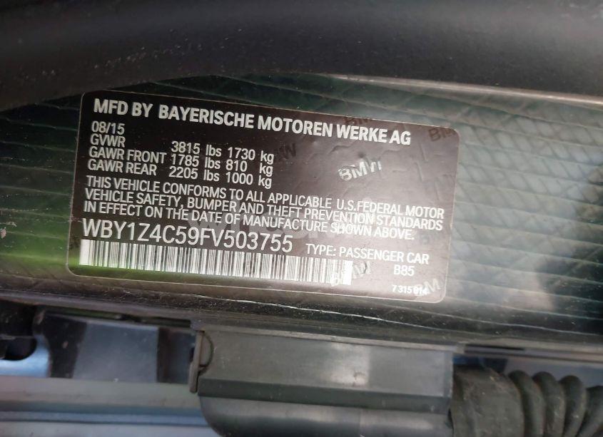 Photo 9 of 2015 Bmw I3 BASE W/RANGE EXTENDER (VIN WBY1Z4C59FV503755)
