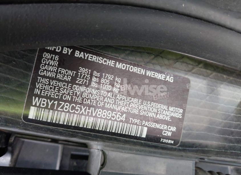 Photo 9 of 2017 Bmw I3 94 AH W/RANGE EXTENDER (VIN WBY1Z8C5XHV889564)