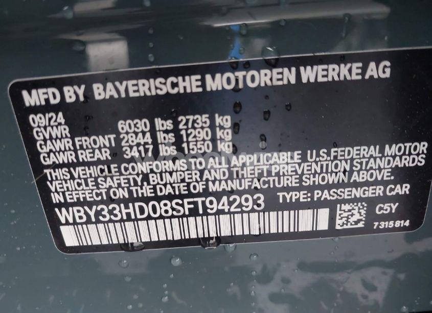 Photo 9 of 2025 Bmw I4 M50 (VIN WBY33HD08SFT94293)