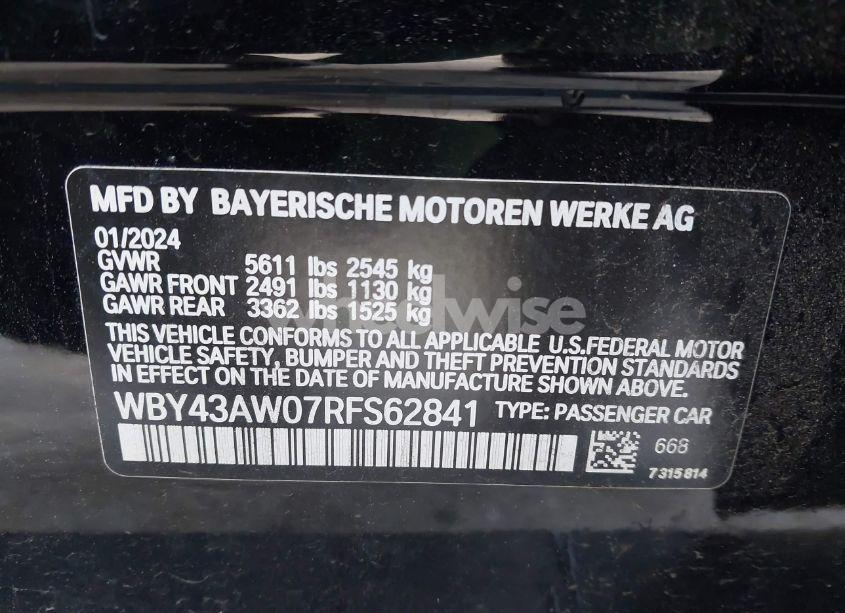 Photo 9 of 2024 Bmw I4 EDRIVE35 (VIN WBY43AW07RFS62841)