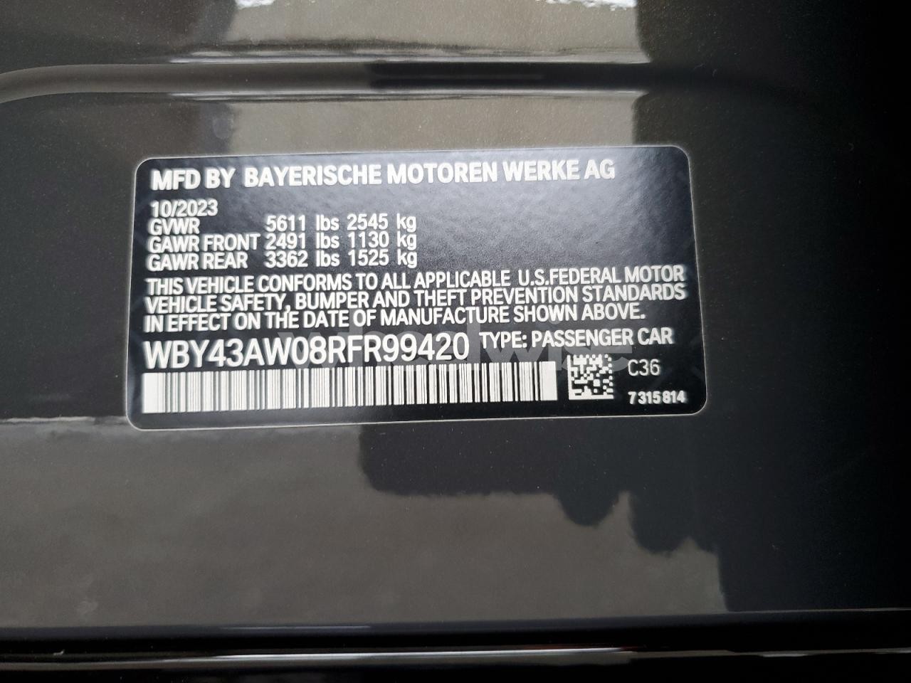 Photo 12 of 2024 BMW I4 EDRIVE 35 (VIN WBY43AW08RFR99420)