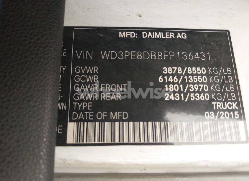 Photo 9 of 2015 Mercedes-benz Sprinter 2500 HIGH ROOF (VIN WD3PE8DB8FP136431)