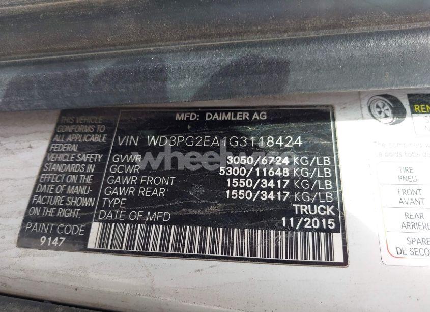 Photo 9 of 2016 Mercedes-benz Metris (VIN WD3PG2EA1G3118424)
