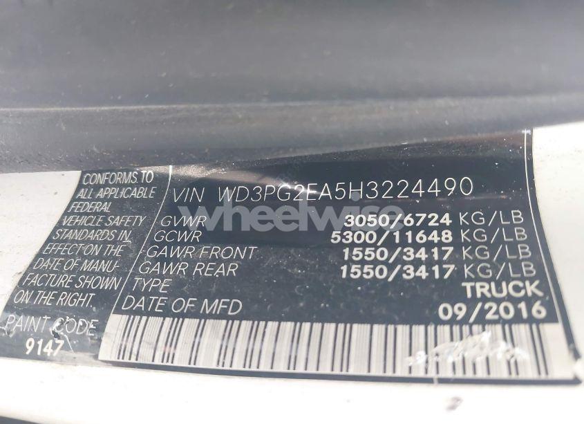 Photo 9 of 2017 Mercedes-benz Metris N/A (VIN WD3PG2EA5H3224490)