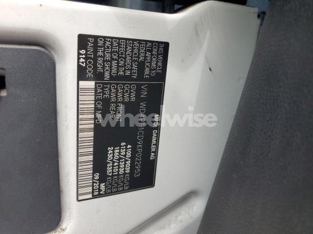 Photo 12 of 2019 MERCEDES-BENZ SPRINTER 2500/3500 (VIN WD4PF1CD9KP022953)