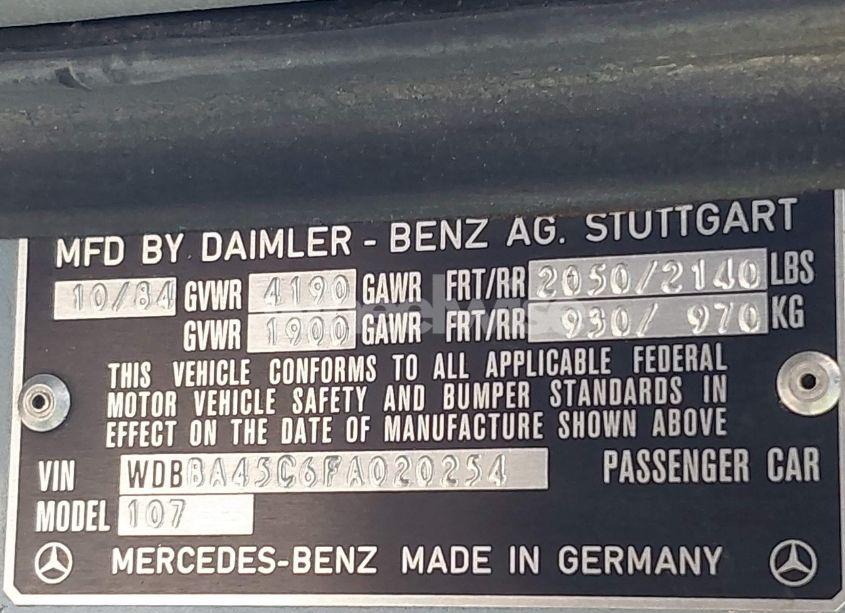 Photo 9 of 1985 Mercedes-benz 380 SL (VIN WDBBA45C6FA020254)