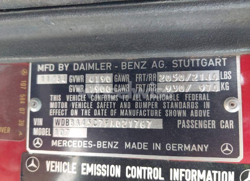 Photo 9 of 1985 Mercedes-benz 380 SL (VIN WDBBA45C7FA021767)