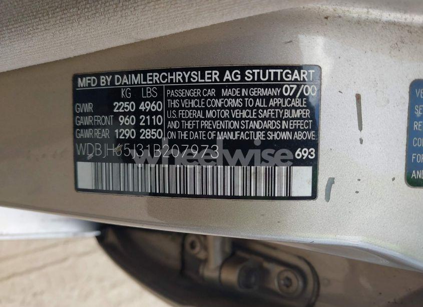 Photo 9 of 2001 Mercedes-benz E 320 (VIN WDBJH65J31B207973)