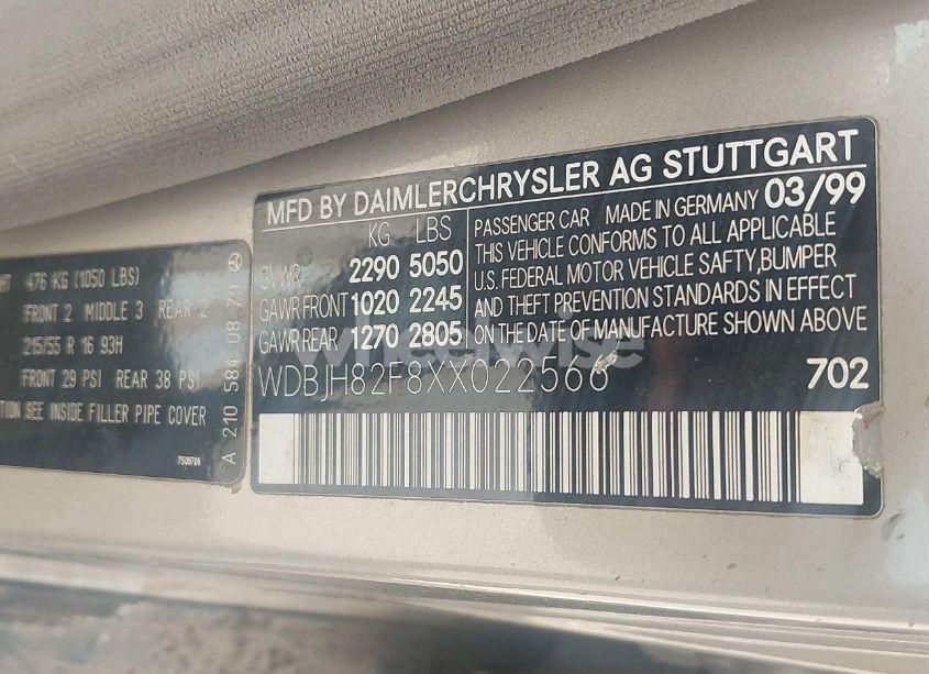 Photo 9 of 1999 Mercedes-benz E 320 AWD (VIN WDBJH82F8XX022566)