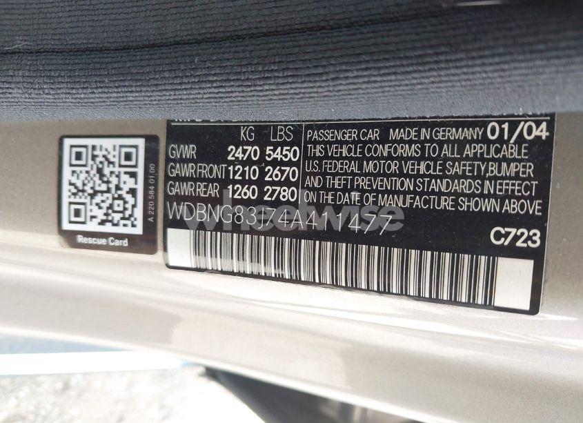 Photo 9 of 2004 Mercedes-benz S 430 4MATIC (VIN WDBNG83J74A411477)