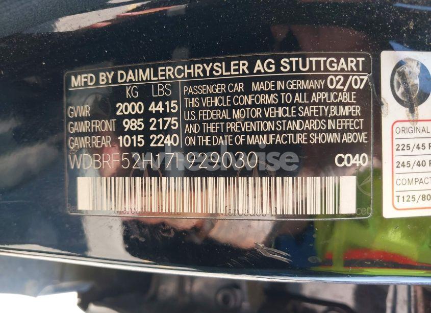 Photo 9 of 2007 Mercedes-benz C 230 SPORT (VIN WDBRF52H17F929030)