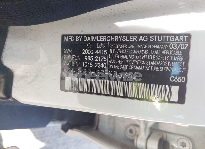 Photo 9 of 2007 Mercedes-benz C 230 SPORT (VIN WDBRF52H37F936352)