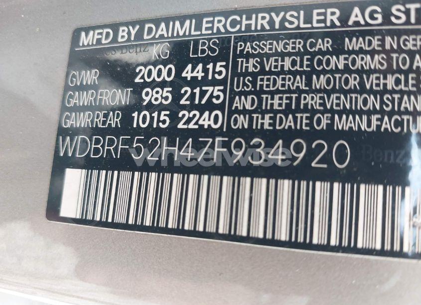 Photo 9 of 2007 Mercedes-benz C 230 SPORT (VIN WDBRF52H47F934920)