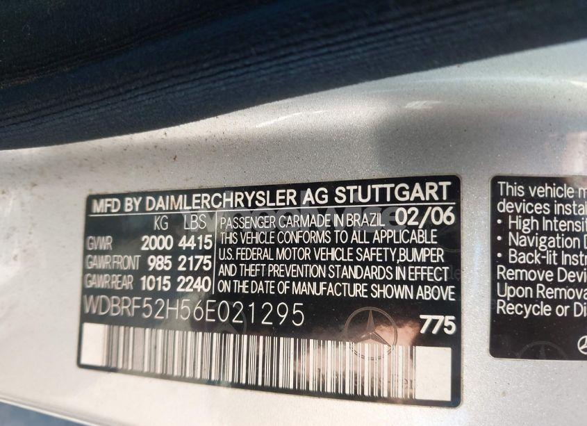 Photo 9 of 2006 Mercedes-benz C 230 SPORT (VIN WDBRF52H56E021295)