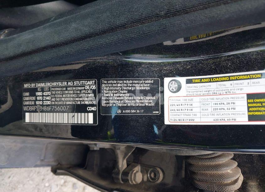 Photo 9 of 2006 Mercedes-benz C 230 SPORT (VIN WDBRF52H86F756007)