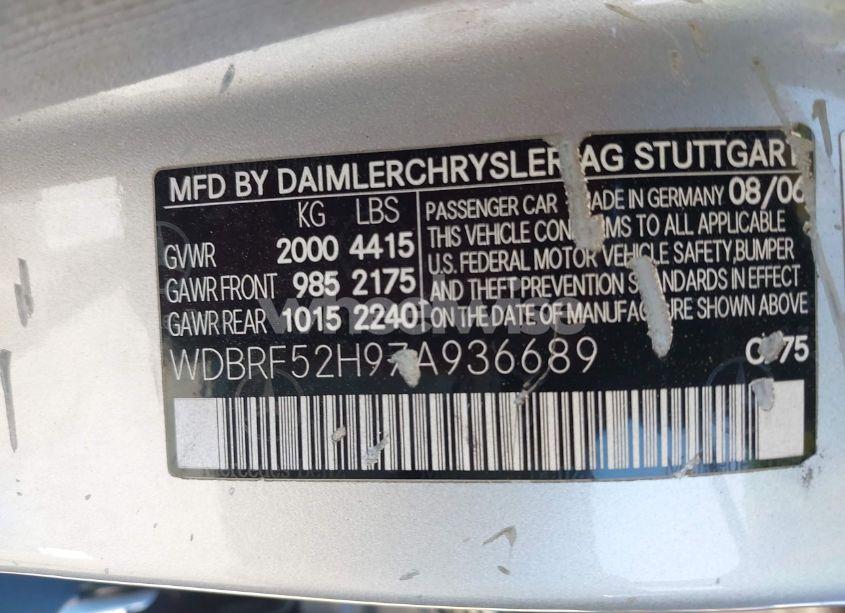 Photo 9 of 2007 Mercedes-benz C 230 SPORT (VIN WDBRF52H97A936689)