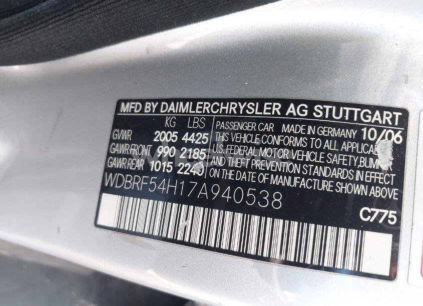 Photo 9 of 2007 Mercedes-benz C 280 LUXURY (VIN WDBRF54H17A940538)