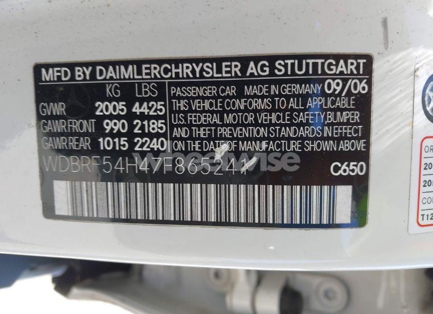 Photo 9 of 2007 Mercedes-benz C 280 LUXURY (VIN WDBRF54H47F865241)