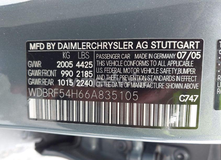 Photo 9 of 2006 Mercedes-benz C 280 LUXURY (VIN WDBRF54H66A835105)