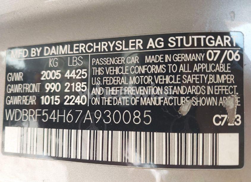 Photo 9 of 2007 Mercedes-benz C 280 LUXURY (VIN WDBRF54H67A930085)