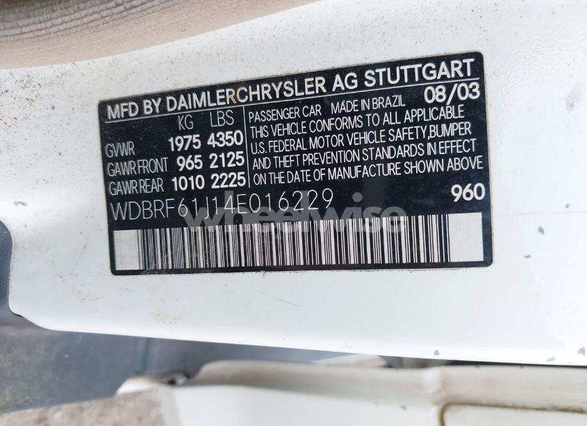 Photo 9 of 2004 Mercedes-benz C 240 (VIN WDBRF61J14E016229)