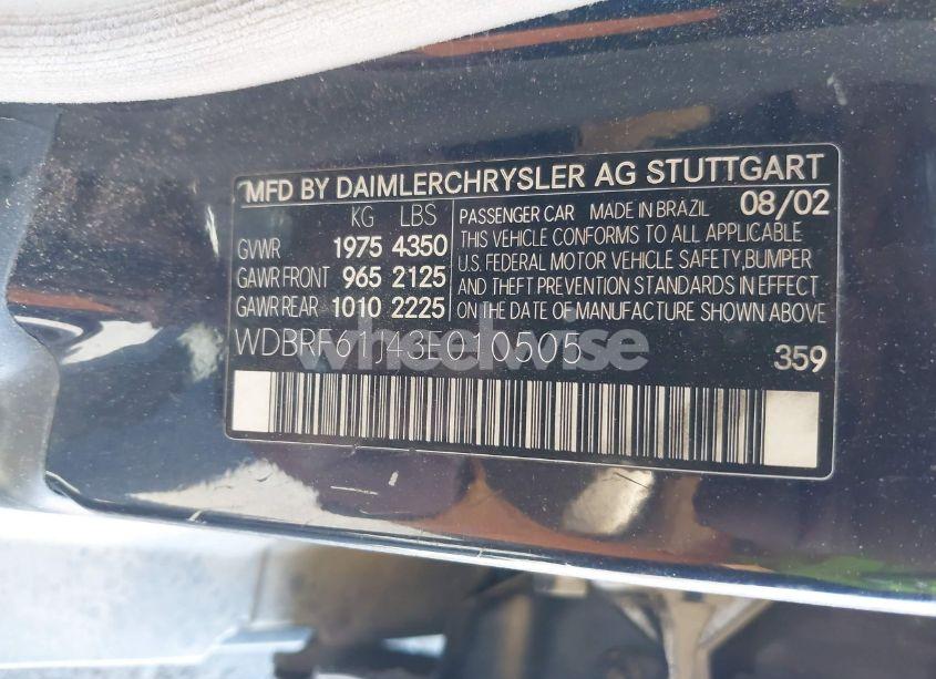 Photo 9 of 2003 Mercedes-benz C 240 (VIN WDBRF61J43E010505)