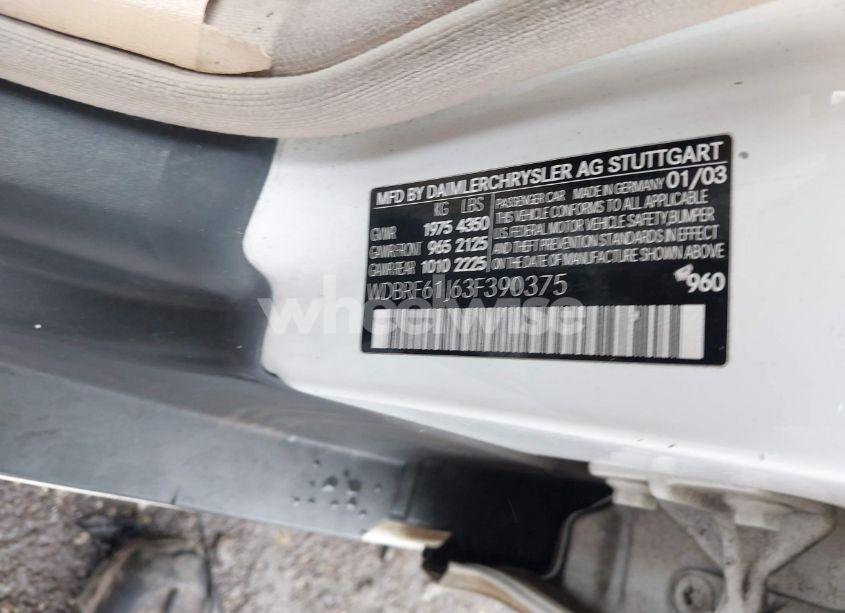 Photo 9 of 2003 Mercedes-benz C 240 (VIN WDBRF61J63F390375)