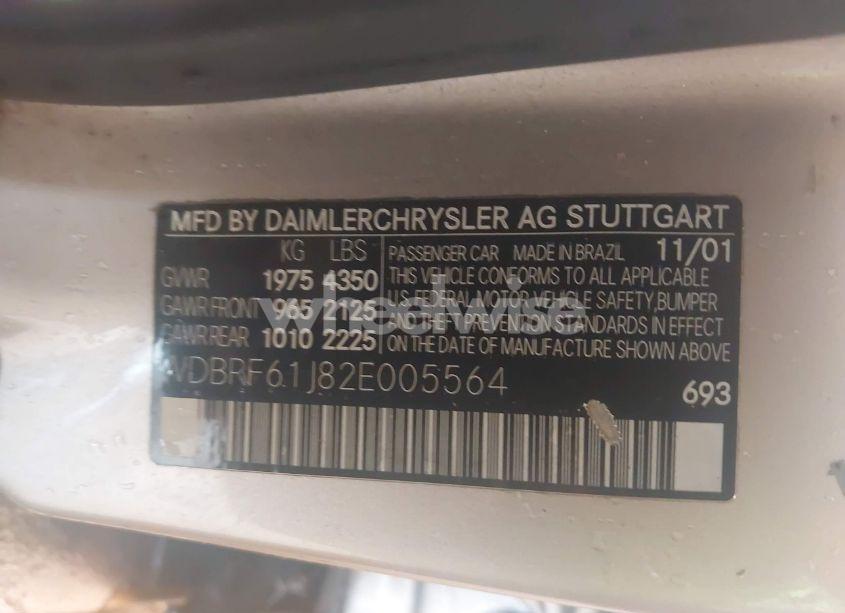 Photo 9 of 2002 Mercedes-benz C 240 (VIN WDBRF61J82E005564)