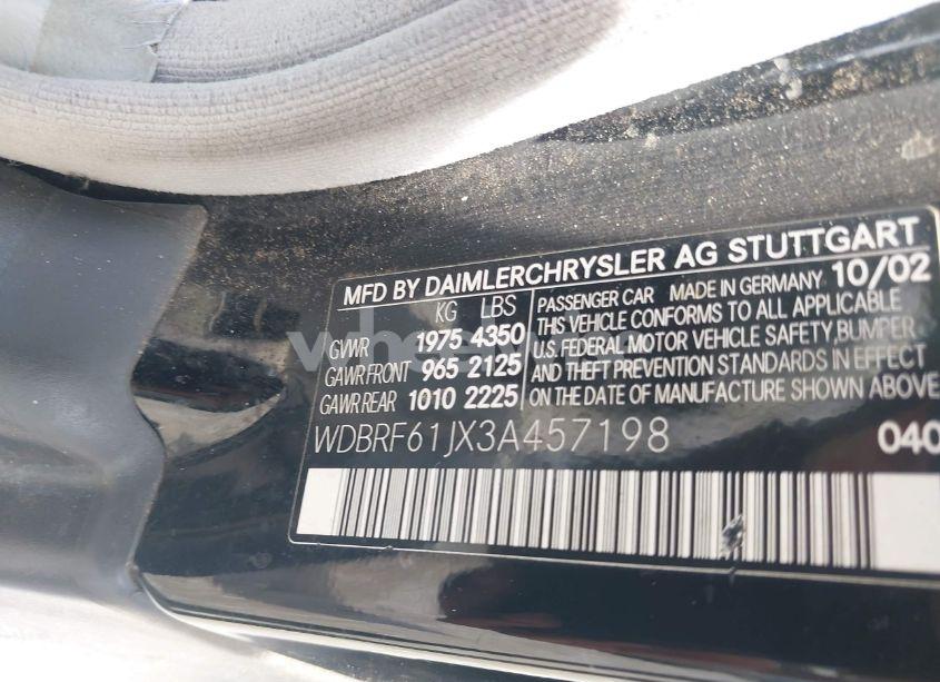 Photo 9 of 2003 Mercedes-benz C 240 (VIN WDBRF61JX3A457198)