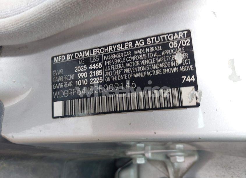 Photo 9 of 2002 Mercedes-benz C 320 (VIN WDBRF64J52E009146)