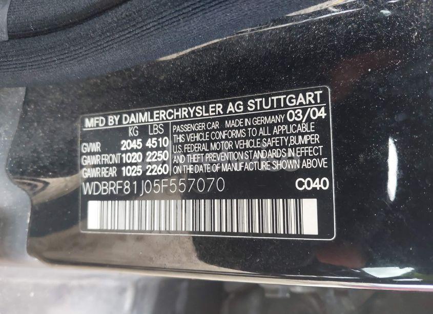 Photo 9 of 2005 Mercedes-benz C 240 LUXURY 4MATIC (VIN WDBRF81J05F557070)