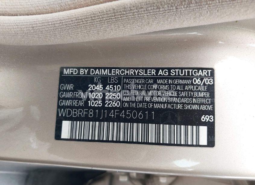 Photo 9 of 2004 Mercedes-benz C 240 4MATIC (VIN WDBRF81J14F450611)